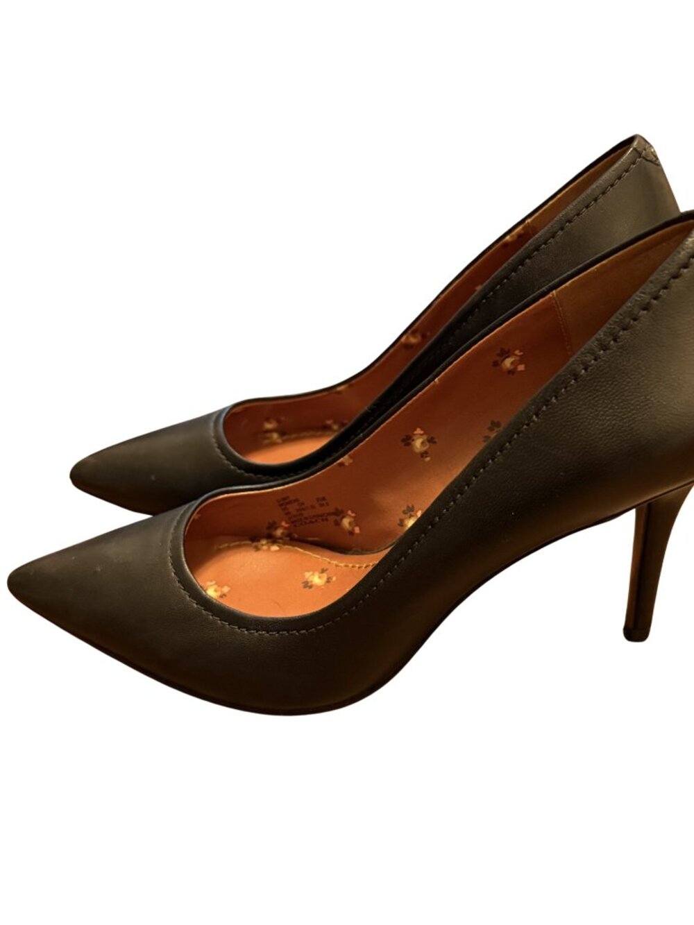 Coach Waverly Black Pointed Toe Stiletto Heels Pumps Classic Leather Size 9 - Picture 3 of 9